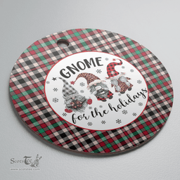 Scottish Borthwick Dress Ancient Clan Tartan Ceramic Ornament - Gnome Round Style Scottish Plaid Tartan Plaid