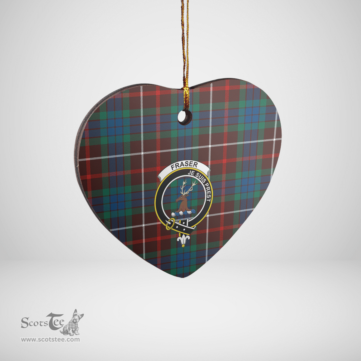 Scottish Fraser Hunting Ancient Clan Tartan Ceramic Ornament - Crest Heart Style Scottish Plaid Tartan Plaid
