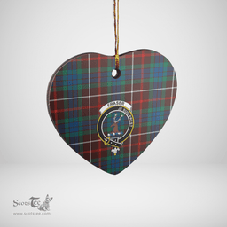 Scottish Fraser Hunting Ancient Clan Tartan Ceramic Ornament - Crest Heart Style Scottish Plaid Tartan Plaid