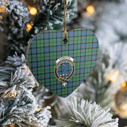 Scottish Forsyth Ancient Clan Tartan Ceramic Ornament - Crest Heart Style Scottish Plaid Tartan Plaid