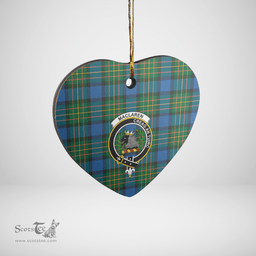 Scottish MacLaren Ancient Clan Tartan Ceramic Ornament - Crest Heart Style Scottish Plaid Tartan Plaid