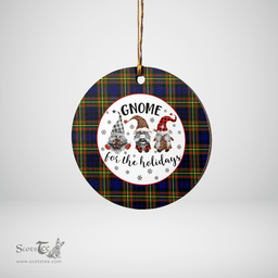 Scottish MacLellan Modern Clan Tartan Ceramic Ornament - Gnome Round Style Scottish Plaid Tartan Plaid