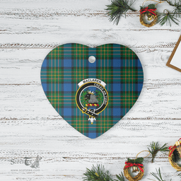 Scottish MacLaren Ancient Clan Tartan Ceramic Ornament - Crest Heart Style Scottish Plaid Tartan Plaid
