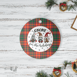 Scottish Stewart of Appin Ancient Clan Tartan Ceramic Ornament - Gnome Round Style Scottish Plaid Tartan Plaid