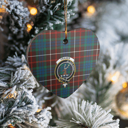 Scottish Fraser Hunting Ancient Clan Tartan Ceramic Ornament - Crest Heart Style Scottish Plaid Tartan Plaid