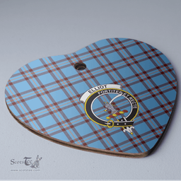 Scottish Elliot Ancient Clan Tartan Ceramic Ornament - Crest Heart Style Scottish Plaid Tartan Plaid