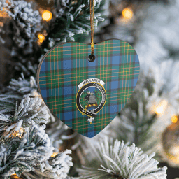 Scottish MacLaren Ancient Clan Tartan Ceramic Ornament - Crest Heart Style Scottish Plaid Tartan Plaid
