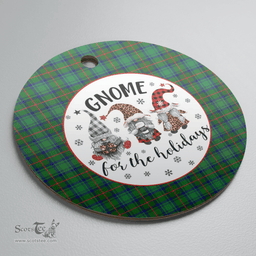 Scottish Cranstoun Clan Tartan Ceramic Ornament - Gnome Round Style Scottish Plaid Tartan Plaid