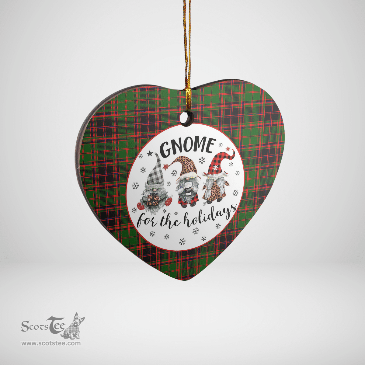 Scottish Buchan Modern Clan Tartan Ceramic Ornament - Gnome Heart Style Scottish Plaid Tartan Plaid
