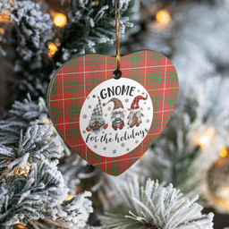 Scottish Bruce Modern Clan Tartan Ceramic Ornament - Gnome Heart Style Scottish Plaid Tartan Plaid
