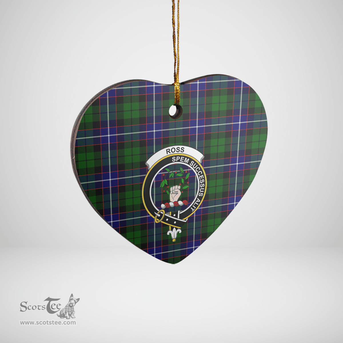 Scottish Russell Modern Clan Tartan Ceramic Ornament - Crest Heart Style Scottish Plaid Tartan Plaid