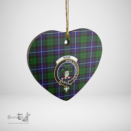 Scottish Russell Modern Clan Tartan Ceramic Ornament - Crest Heart Style Scottish Plaid Tartan Plaid