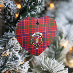 Scottish MacRae Modern Clan Tartan Ceramic Ornament - Crest Heart Style Scottish Plaid Tartan Plaid