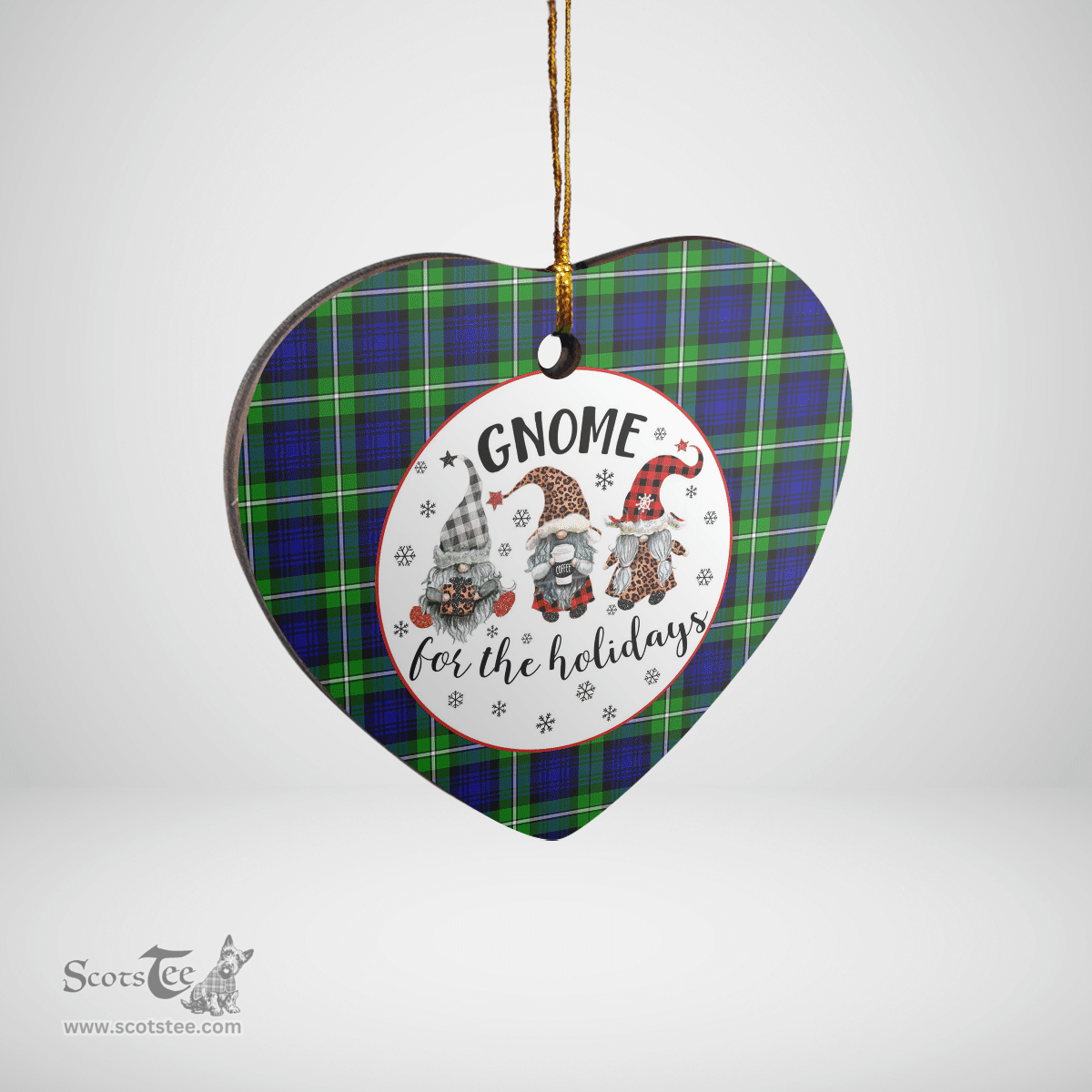 Scottish Bannerman Clan Tartan Ceramic Ornament - Gnome Heart Style Scottish Plaid Tartan Plaid