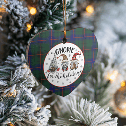 Scottish Davidson Modern Clan Tartan Ceramic Ornament - Gnome Heart Style Scottish Plaid Tartan Plaid