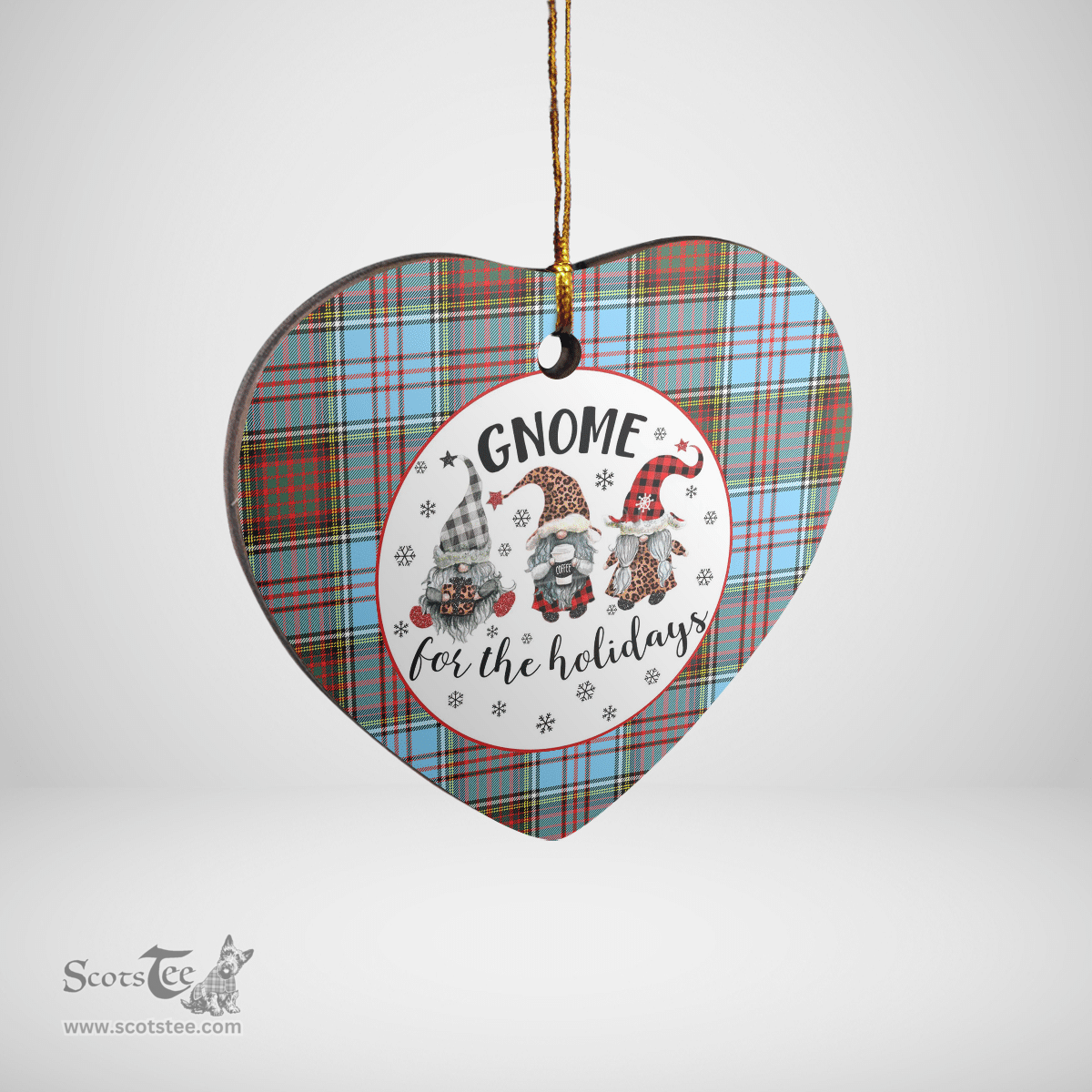 Scottish Anderson Ancient Clan Tartan Ceramic Ornament - Gnome Heart Style Scottish Plaid Tartan Plaid