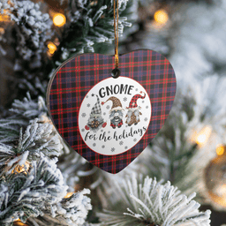 Scottish Broun Clan Tartan Ceramic Ornament - Gnome Heart Style Scottish Plaid Tartan Plaid
