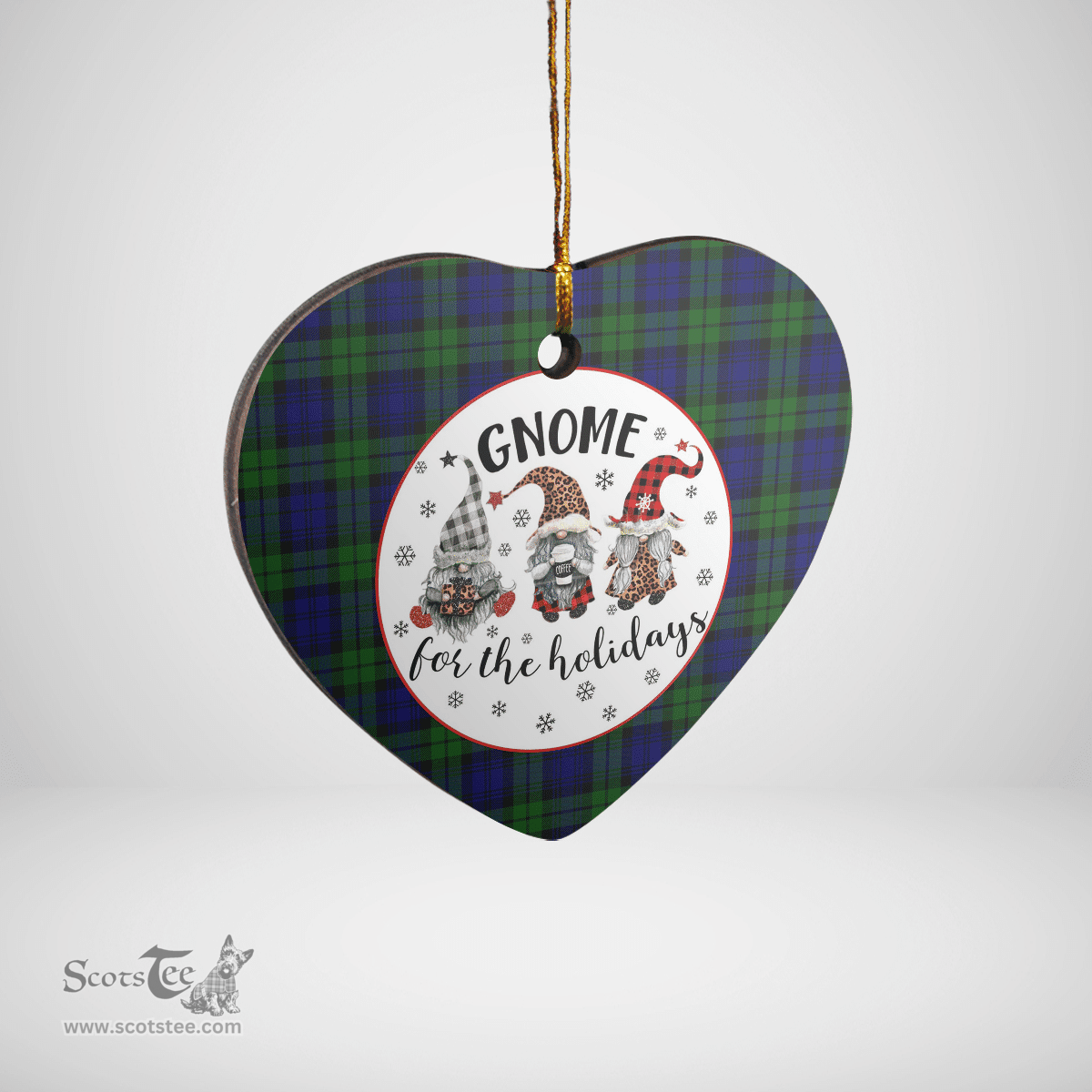 Scottish Campbell Modern Clan Tartan Ceramic Ornament - Gnome Heart Style Scottish Plaid Tartan Plaid