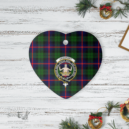 Scottish Urquhart Modern Clan Tartan Ceramic Ornament - Crest Heart Style Scottish Plaid Tartan Plaid
