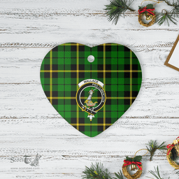 Scottish Wallace Hunting Green Clan Tartan Ceramic Ornament - Crest Heart Style Scottish Plaid Tartan Plaid
