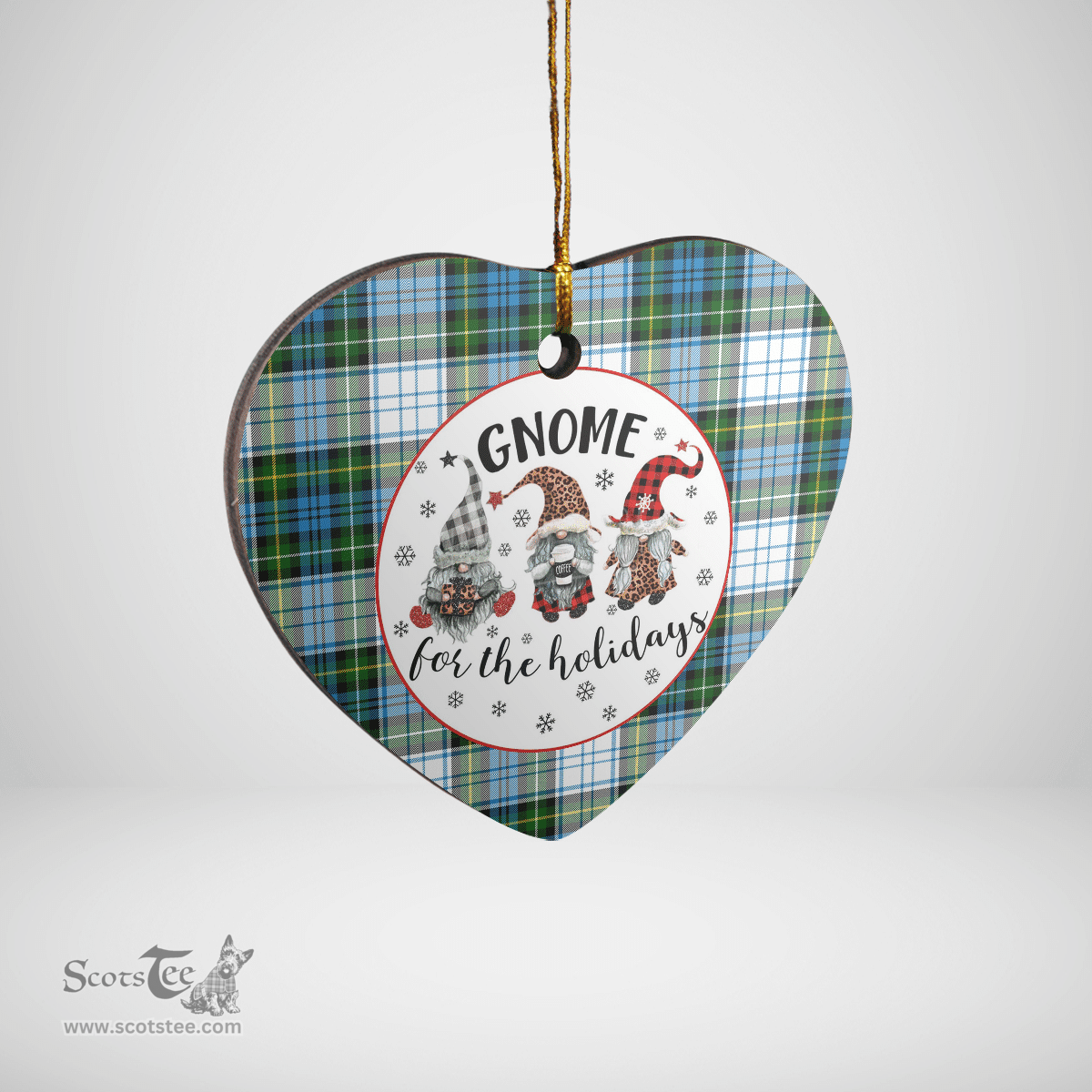 Scottish Campbell Dress Clan Tartan Ceramic Ornament - Gnome Heart Style Scottish Plaid Tartan Plaid