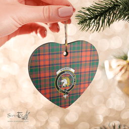 Scottish Stewart of Appin Ancient Clan Tartan Ceramic Ornament - Crest Heart Style Scottish Plaid Tartan Plaid