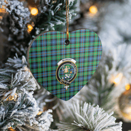 Scottish Murray of Atholl Ancient Clan Tartan Ceramic Ornament - Crest Heart Style Scottish Plaid Tartan Plaid