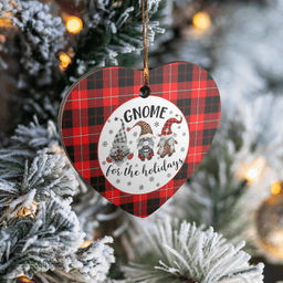 Scottish Cunningham Modern Clan Tartan Ceramic Ornament - Gnome Heart Style Scottish Plaid Tartan Plaid