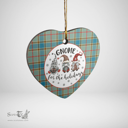 Scottish Balfour Blue Clan Tartan Ceramic Ornament - Gnome Heart Style Scottish Plaid Tartan Plaid