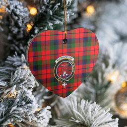 Scottish MacNaughton Modern Clan Tartan Ceramic Ornament - Crest Heart Style Scottish Plaid Tartan Plaid