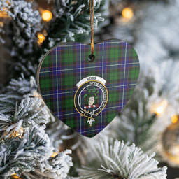Scottish Russell Modern Clan Tartan Ceramic Ornament - Crest Heart Style Scottish Plaid Tartan Plaid