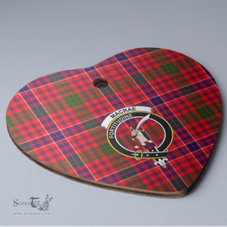 Scottish MacRae Modern Clan Tartan Ceramic Ornament - Crest Heart Style Scottish Plaid Tartan Plaid