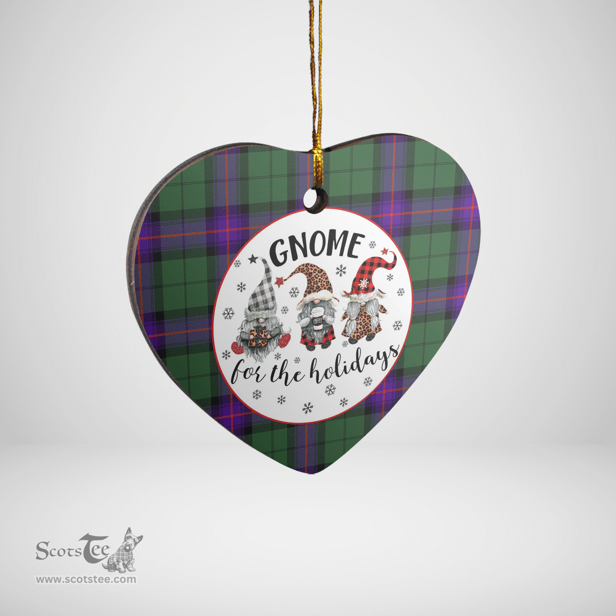 Scottish Armstrong Modern Clan Tartan Ceramic Ornament - Gnome Heart Style Scottish Plaid Tartan Plaid