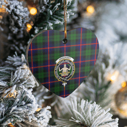 Scottish Urquhart Modern Clan Tartan Ceramic Ornament - Crest Heart Style Scottish Plaid Tartan Plaid