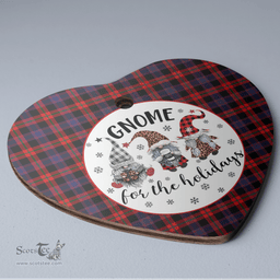 Scottish Broun Clan Tartan Ceramic Ornament - Gnome Heart Style Scottish Plaid Tartan Plaid