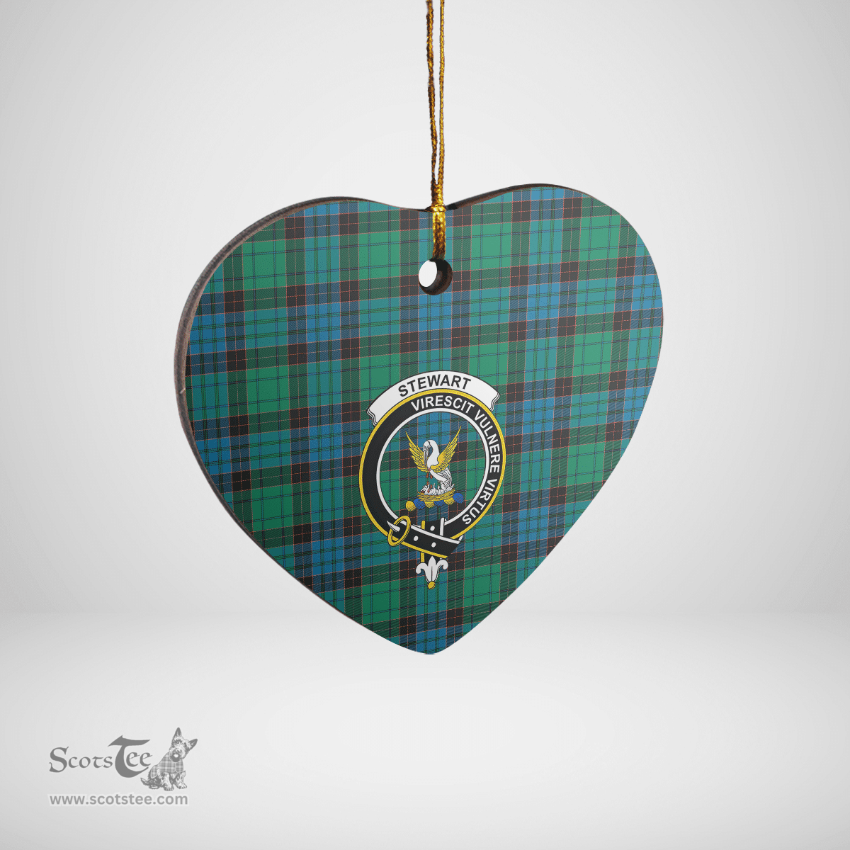 Scottish Stewart Old Ancient Clan Tartan Ceramic Ornament - Crest Heart Style Scottish Plaid Tartan Plaid