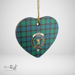 Scottish Stewart Old Ancient Clan Tartan Ceramic Ornament - Crest Heart Style Scottish Plaid Tartan Plaid
