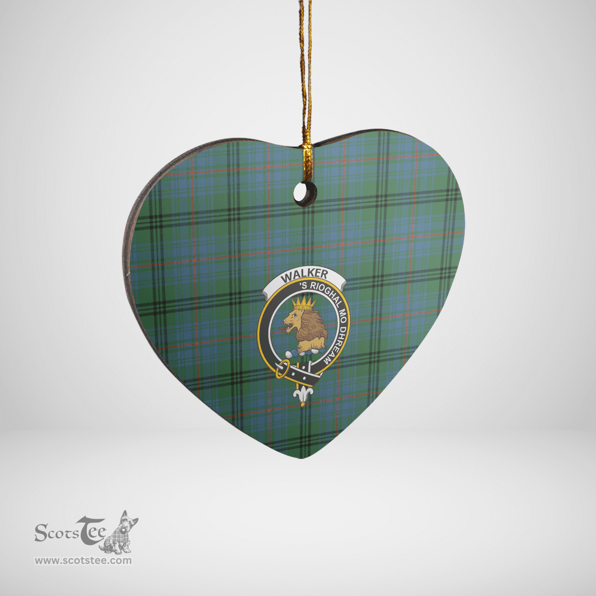 Scottish Walker Hunting Ancient Clan Tartan Ceramic Ornament - Crest Heart Style Scottish Plaid Tartan Plaid