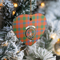 Scottish Ross Ancient Clan Tartan Ceramic Ornament - Crest Heart Style Scottish Plaid Tartan Plaid
