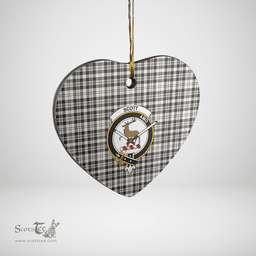 Scottish Scott Black & White Ancient Clan Tartan Ceramic Ornament - Crest Heart Style Scottish Plaid Tartan Plaid