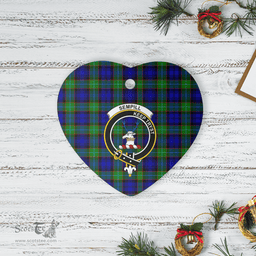 Scottish Sempill Modern Clan Tartan Ceramic Ornament - Crest Heart Style Scottish Plaid Tartan Plaid