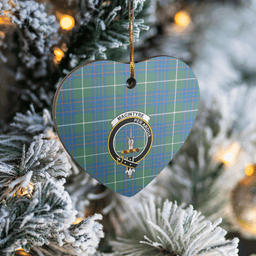 Scottish MacIntyre Hunting Ancient Clan Tartan Ceramic Ornament - Crest Heart Style Scottish Plaid Tartan Plaid