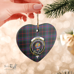 Scottish Nairn Clan Tartan Ceramic Ornament - Crest Heart Style Scottish Plaid Tartan Plaid