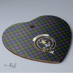 Scottish Murray of Atholl Modern Clan Tartan Ceramic Ornament - Crest Heart Style Scottish Plaid Tartan Plaid