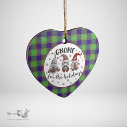 Scottish Dalrymple Clan Tartan Ceramic Ornament - Gnome Heart Style Scottish Plaid Tartan Plaid