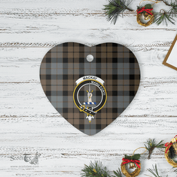 Scottish MacKay Weathered Clan Tartan Ceramic Ornament - Crest Heart Style Scottish Plaid Tartan Plaid