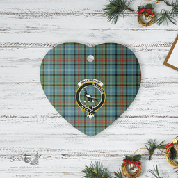 Scottish Walkinshaw Clan Tartan Ceramic Ornament - Crest Heart Style Scottish Plaid Tartan Plaid