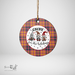 Scottish Jacobite Clan Tartan Ceramic Ornament - Gnome Round Style Scottish Plaid Tartan Plaid