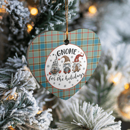 Scottish Balfour Blue Clan Tartan Ceramic Ornament - Gnome Heart Style Scottish Plaid Tartan Plaid