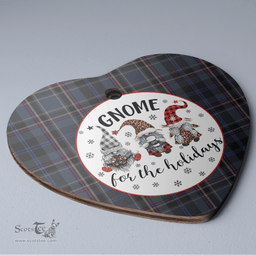 Scottish Conway Clan Tartan Ceramic Ornament - Gnome Heart Style Scottish Plaid Tartan Plaid